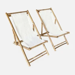 Strandstoel, opvouwbaar katoenen canvas, 110xB60xH94cm, set van 2