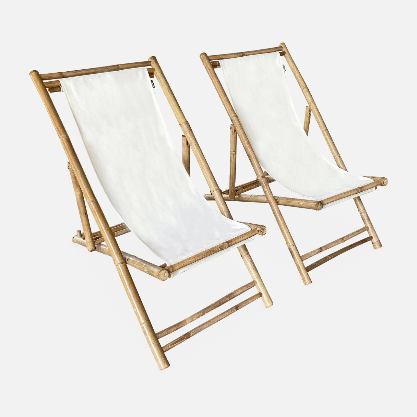 Strandstoel, opvouwbaar katoenen canvas, 110xB60xH94cm, set van 2