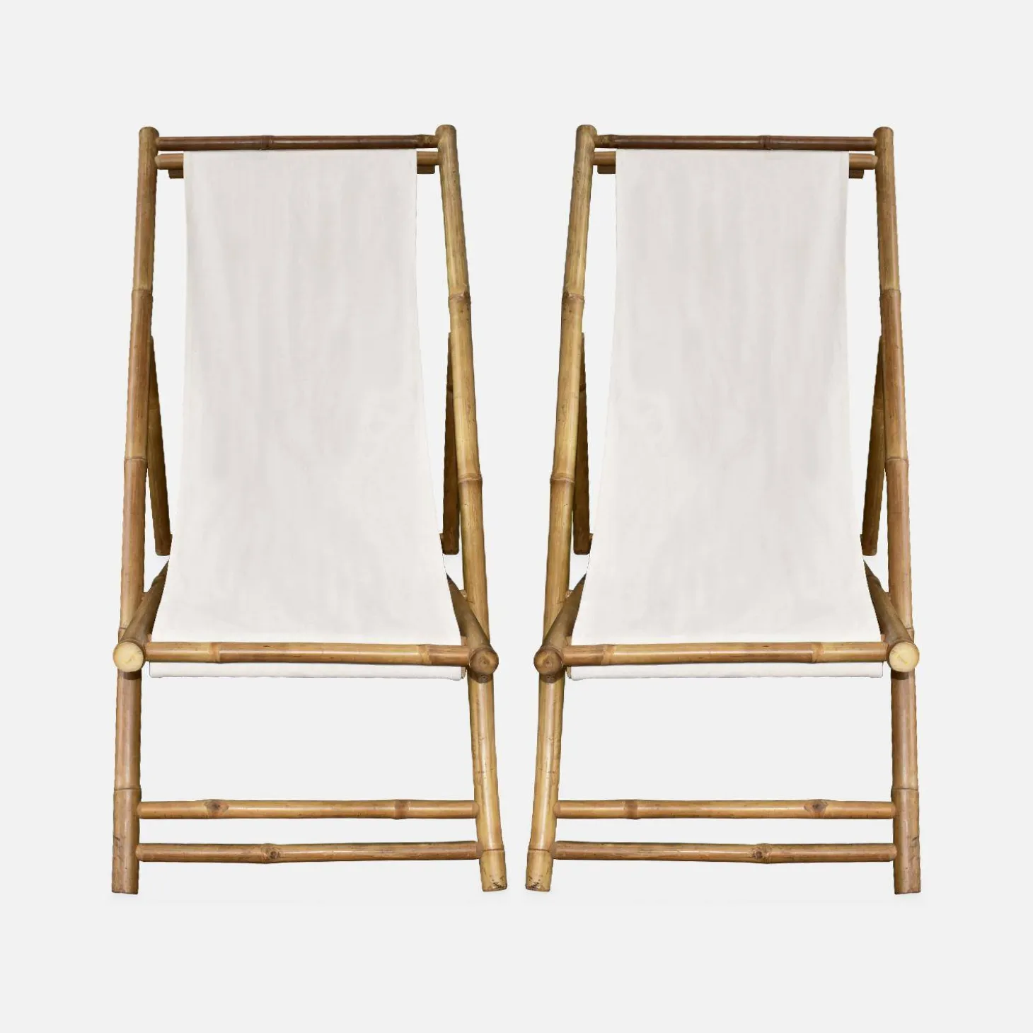 Strandstoel, opvouwbaar katoenen canvas, 110xB60xH94cm, set van 2