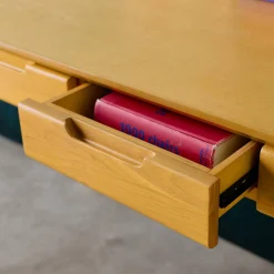 Tafel/bureau rubberhout essenfineer 2 laden