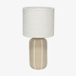 Tafellamp interieur keramiek, bouclé lampenkap H 41cm