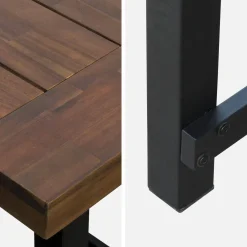Tafel van hout en metaal, 190cm, 6-8 zitplaatsen