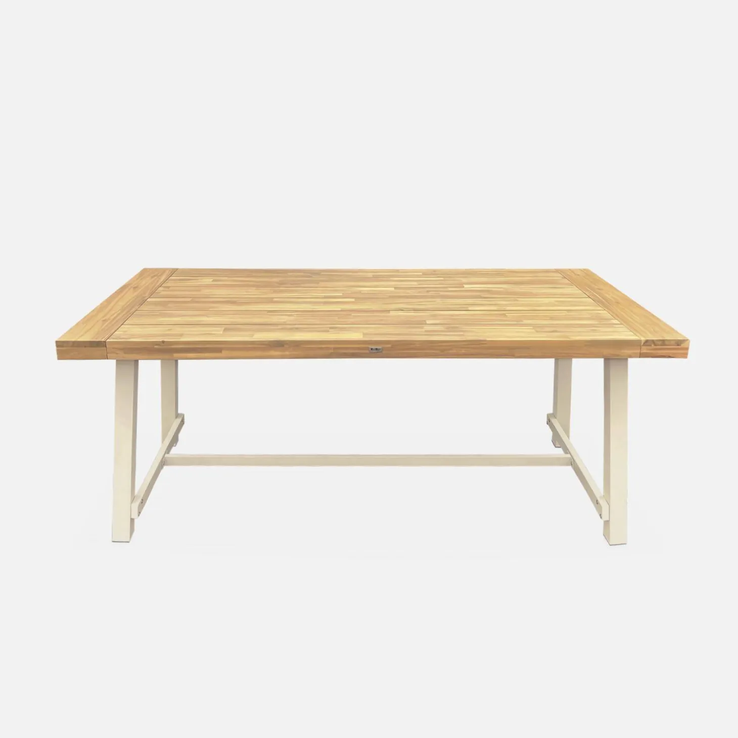 Tafel van hout en metaal, 190cm, 6-8 zitplaatsen