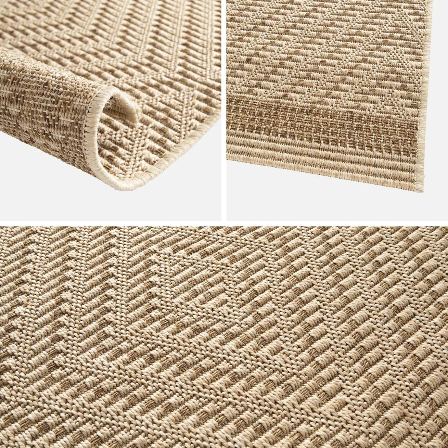 Tapijt voor binnen/buiten met jute-effect naturel