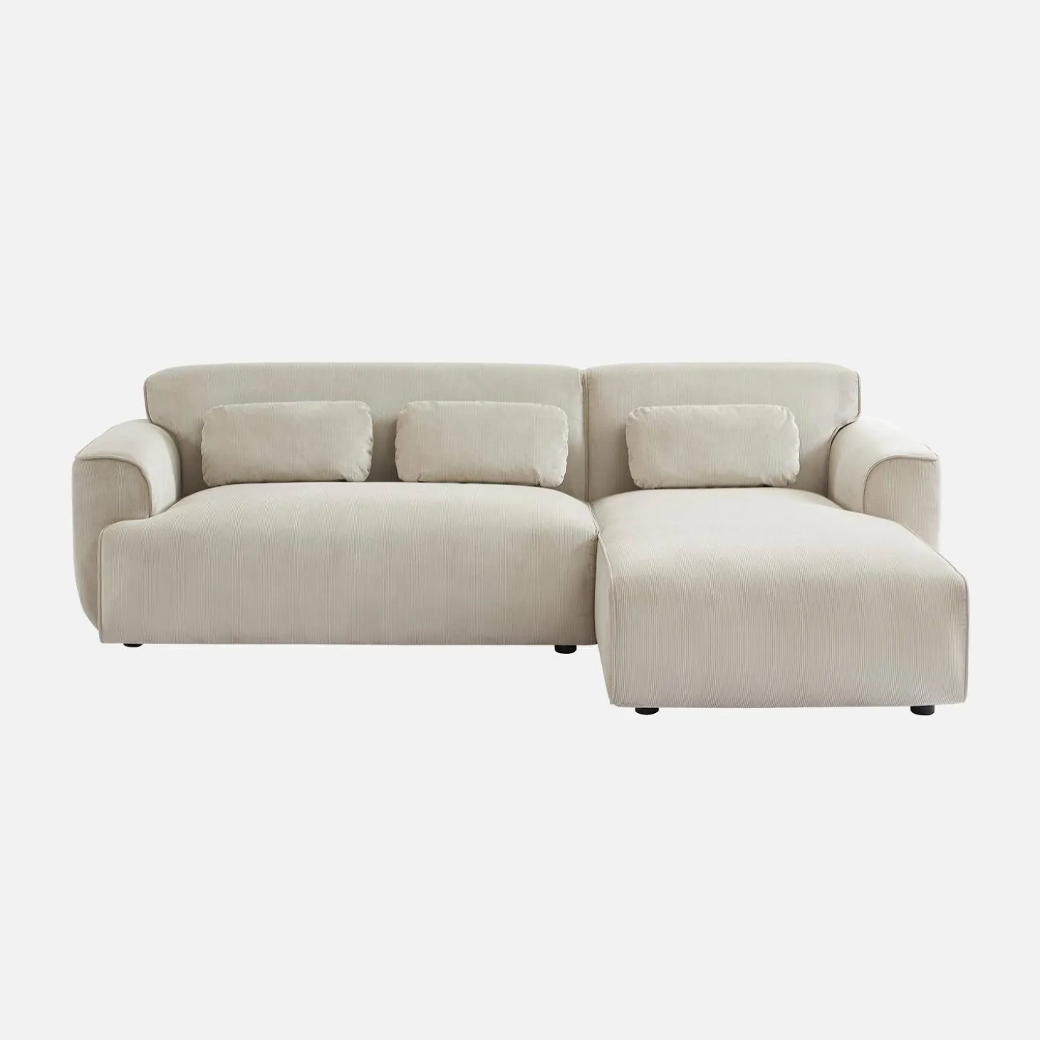 2 tot 3 zits hoekbank in corduroy, rechterhoek