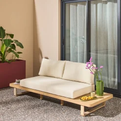Tuinbank van acaciahout en aluminium voor 2 personen