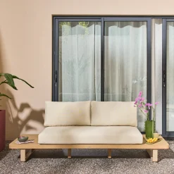 Tuinbank van acaciahout en aluminium voor 2 personen