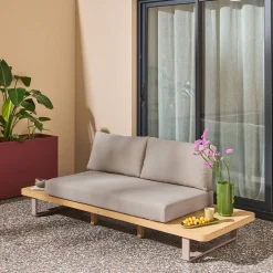 Tuinbank van acaciahout en aluminium voor 2 personen