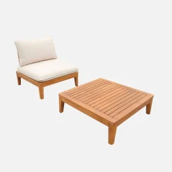 Tuinfauteuil met salontafel van acaciahout