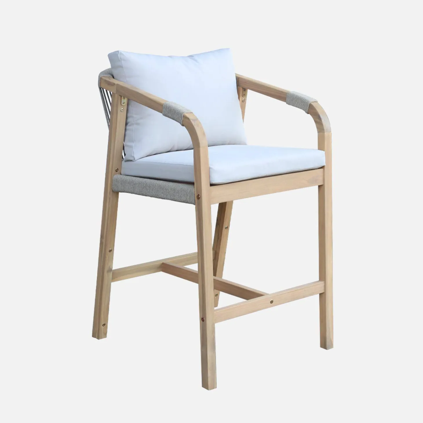 Tuinmeubelset van acaciahout en touw (set van 2)