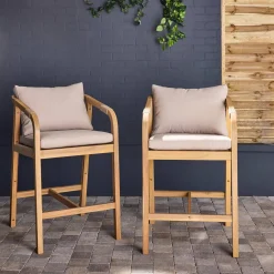 Tuinmeubelset van acaciahout en touw (set van 2)