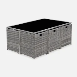 Tuinmeubelset van wicker, 6-10 zitplaatsen