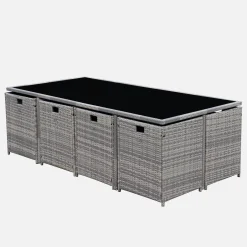 Tuinmeubelset van wicker, 8-12 zitplaatsen