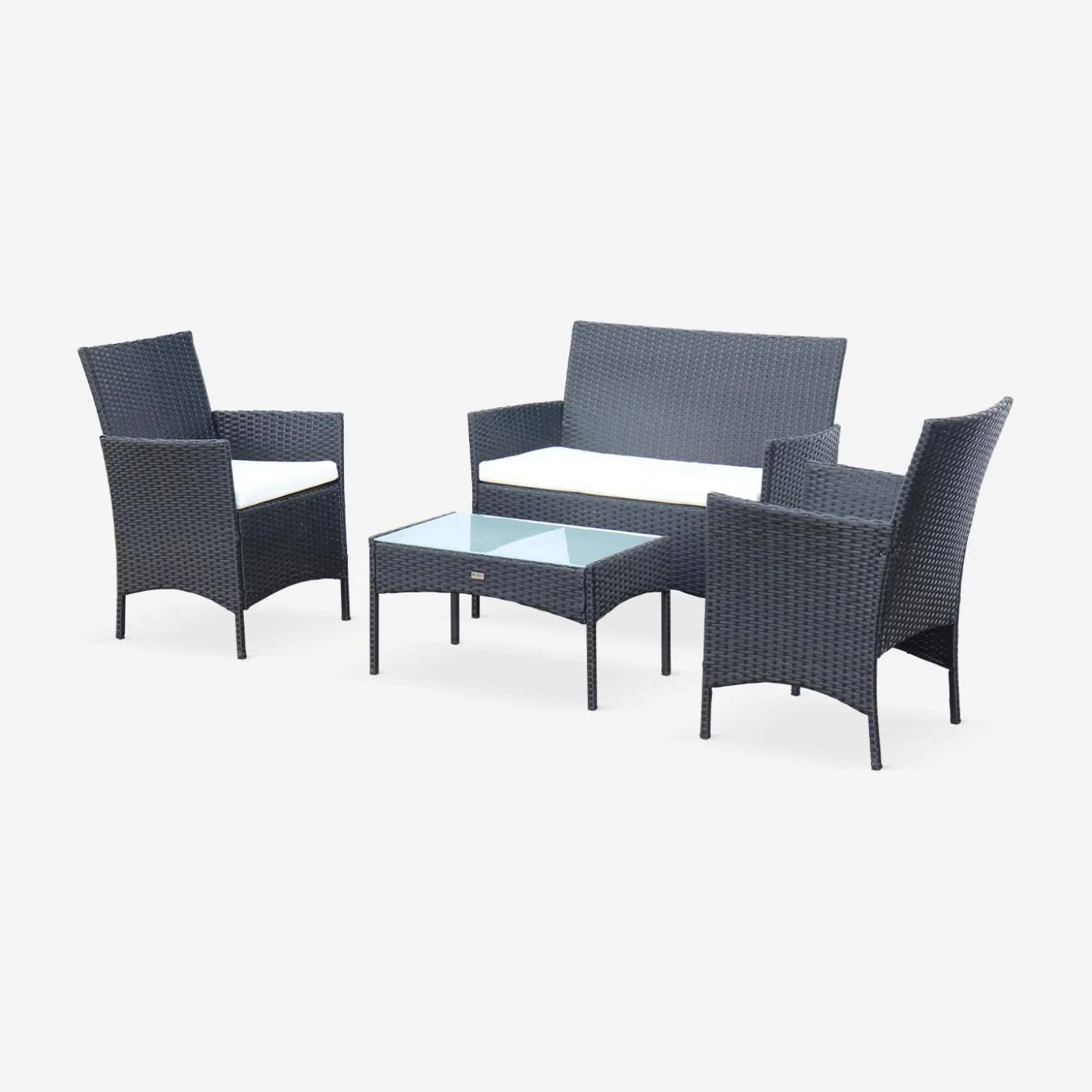 Tuinmeubelset van wicker, 4-zits
