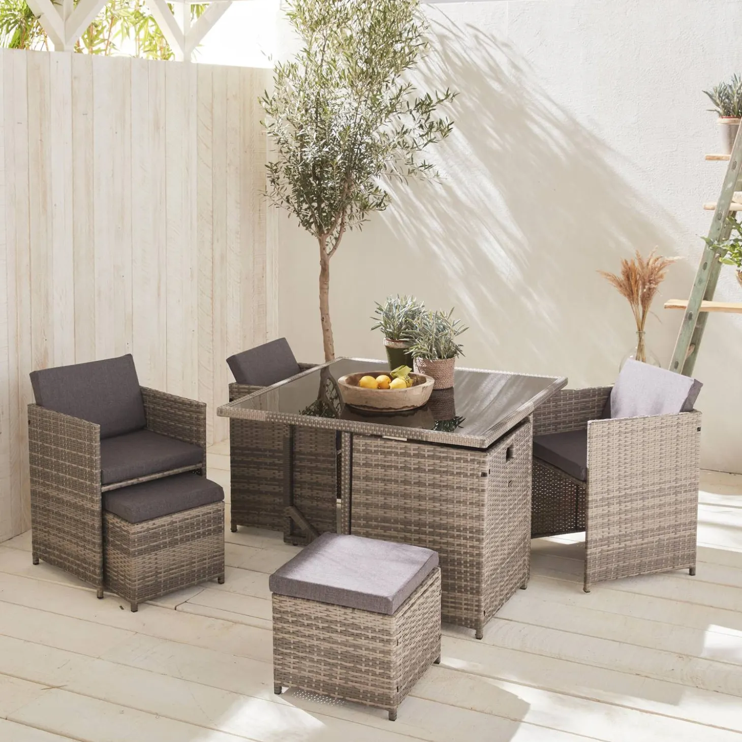 Tuinmeubelset van wicker, 4-8 zitplaatsen