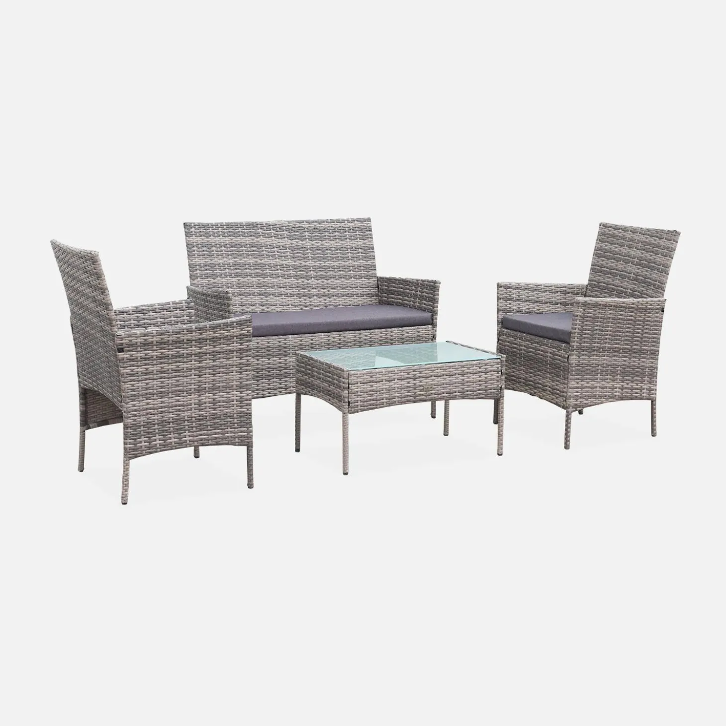 Tuinmeubelset van wicker, 4-zits