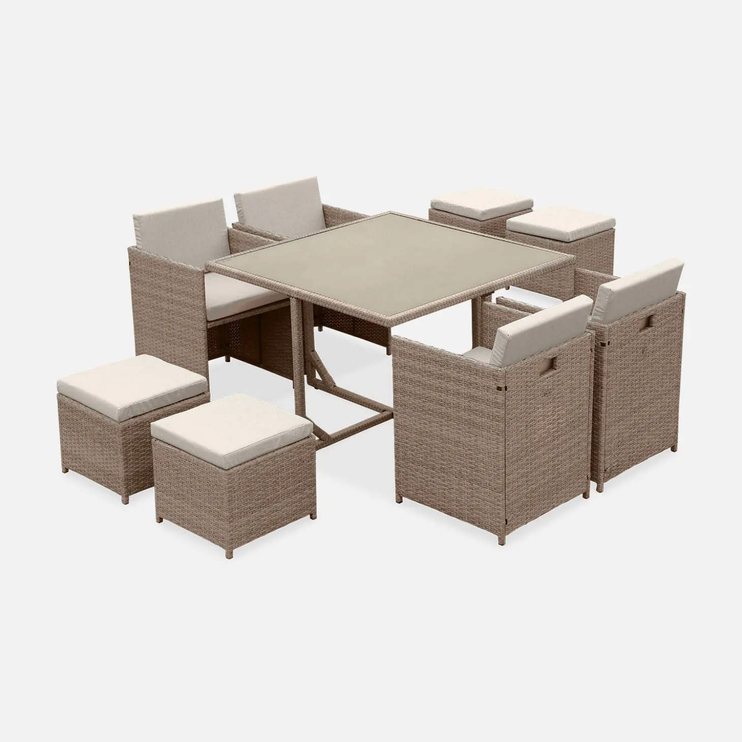 Tuinmeubelset van wicker, 4-8 zitplaatsen