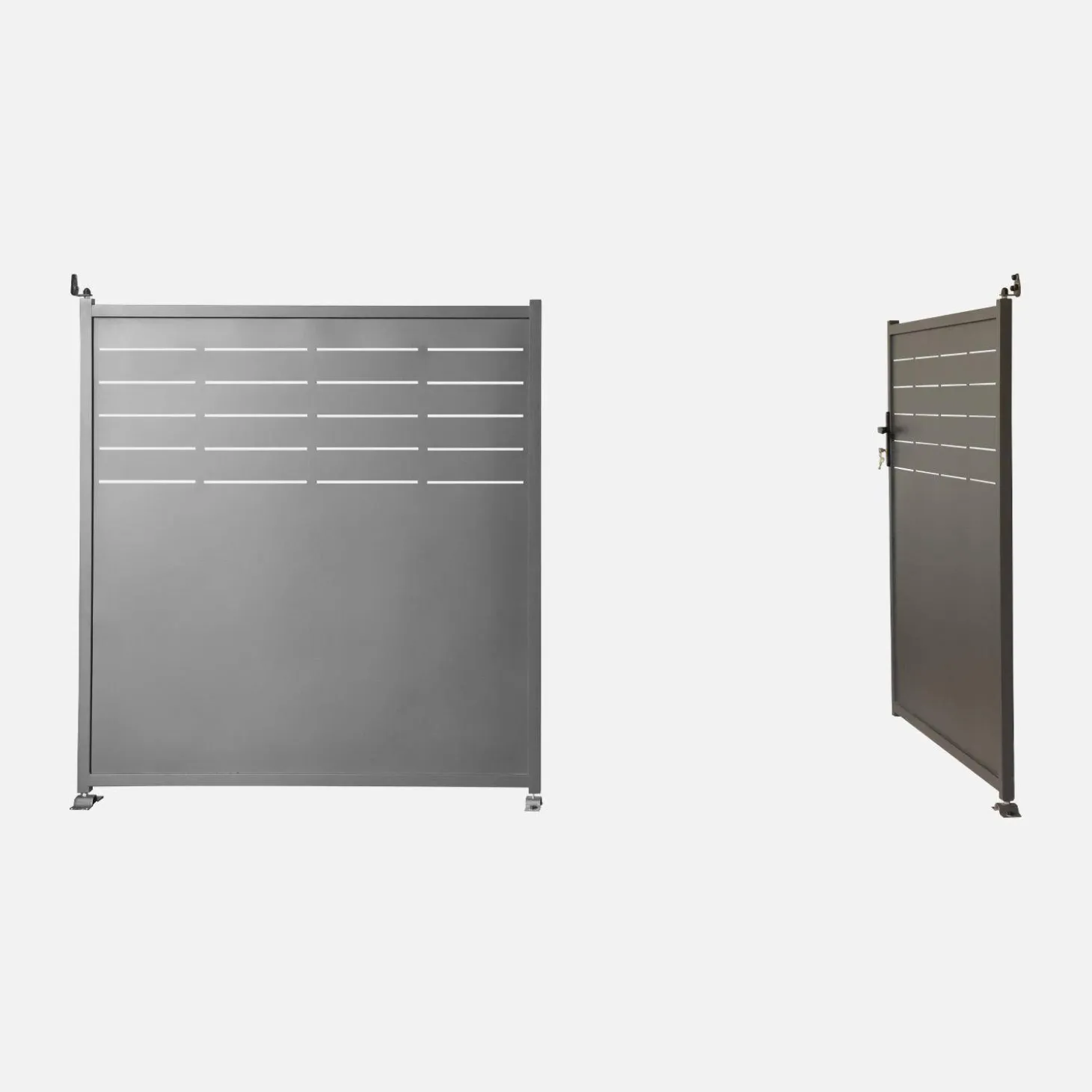 Tuinpoort gegalvaniseerd staal 2 deuren met slot en handgreep