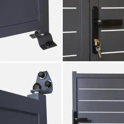 Tuinpoort gegalvaniseerd staal 2 deuren met slot en handgreep