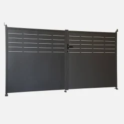 Tuinpoort gegalvaniseerd staal 2 deuren met slot en handgreep