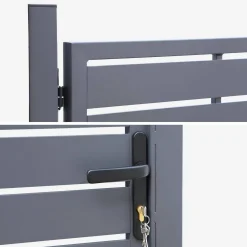 Tuinpoort van aluminium met slot en handvat