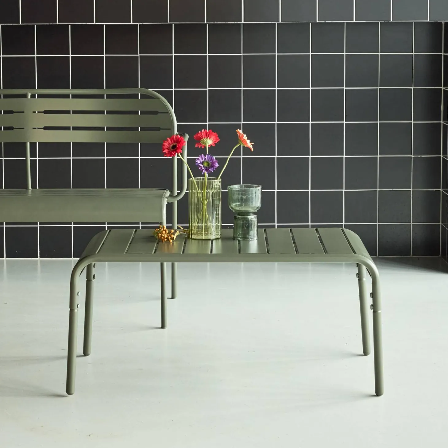 Tuinsalontafel metaal rechthoekig