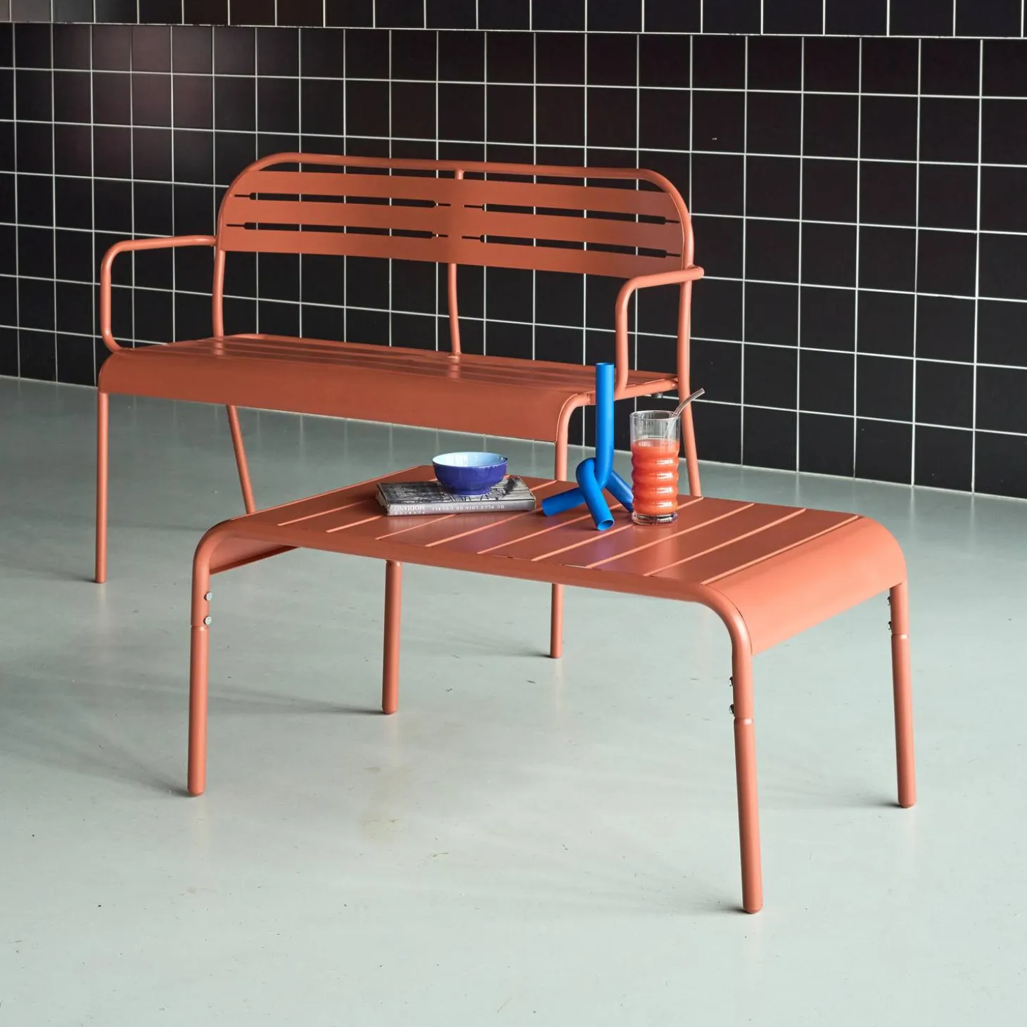 Tuinsalontafel metaal rechthoekig