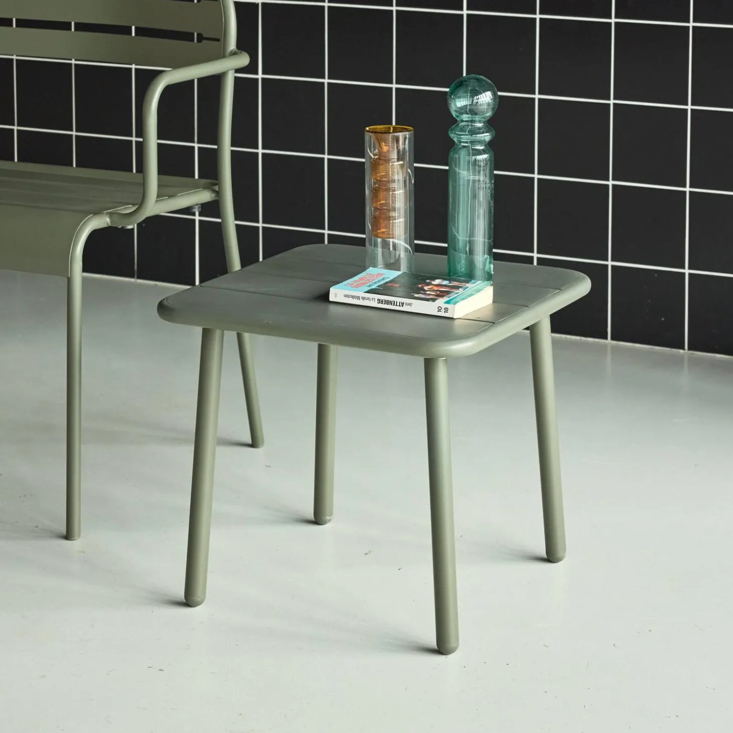 Tuinsalontafel metaal vierkant