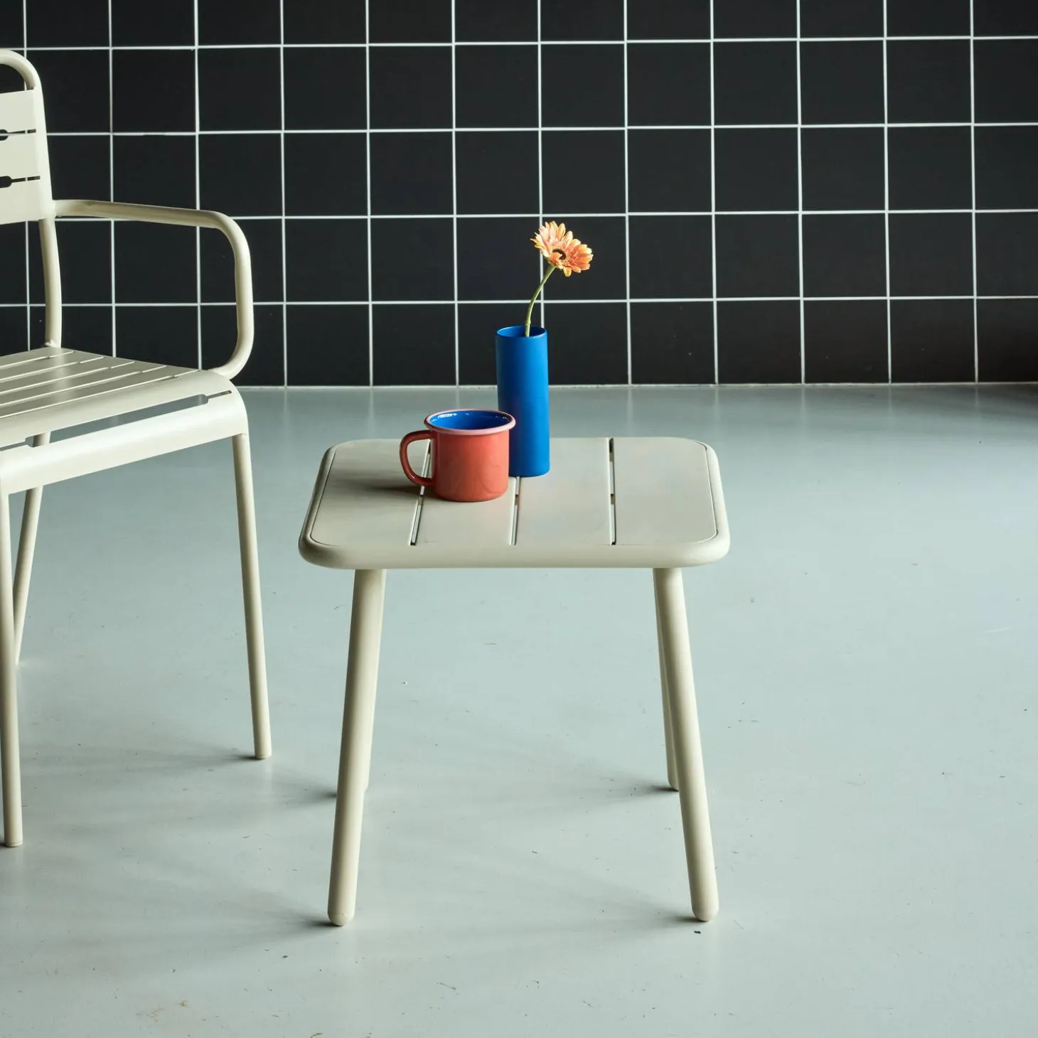 Tuinsalontafel metaal vierkant
