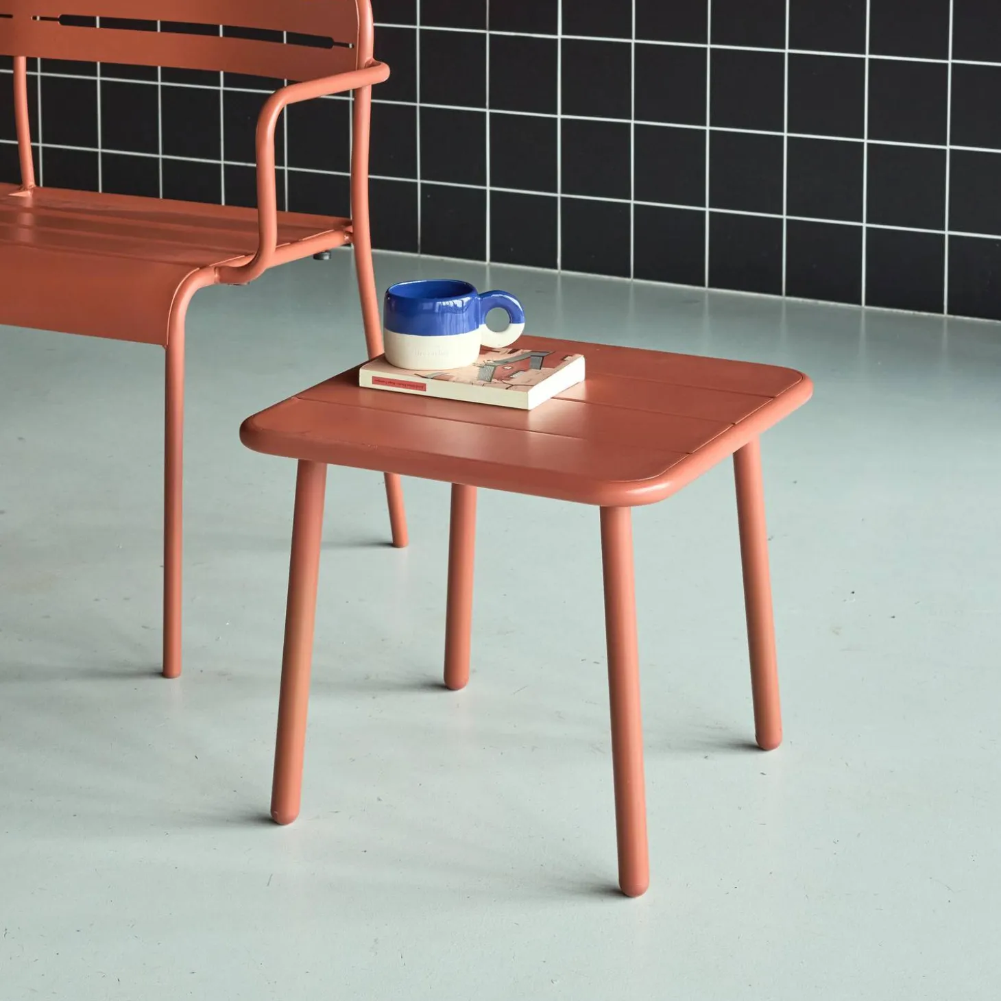 Tuinsalontafel metaal vierkant