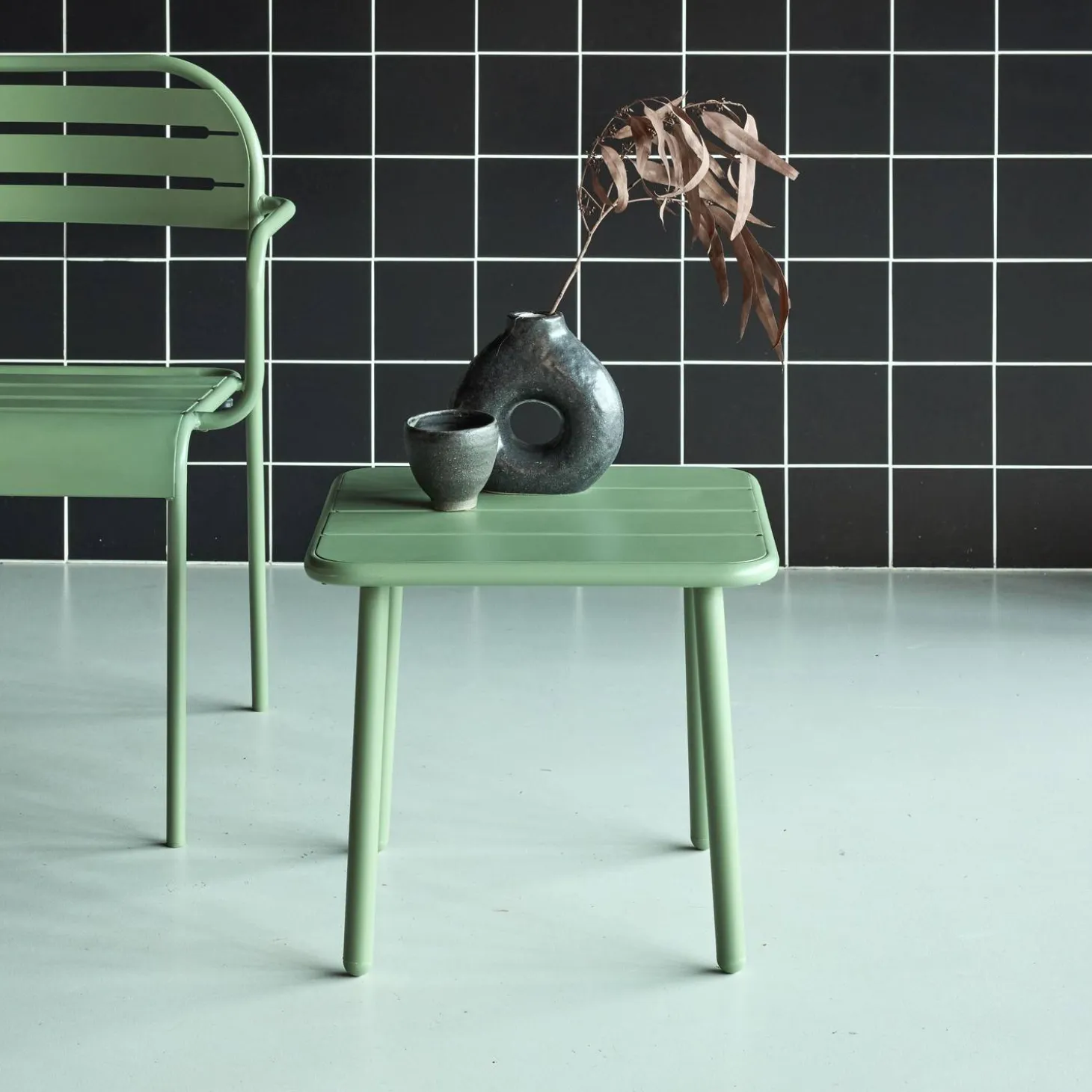 Tuinsalontafel metaal vierkant