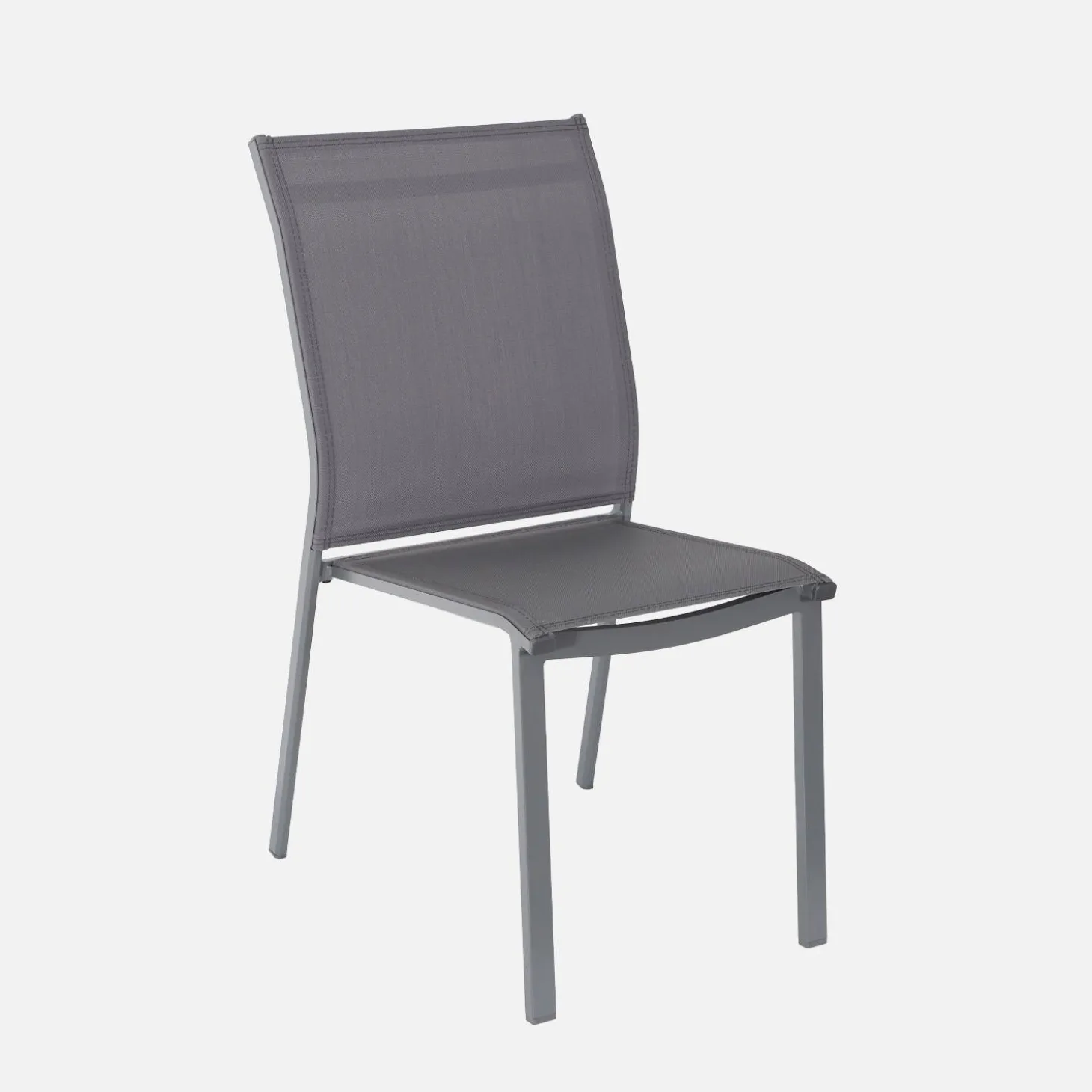 Tuinset, 1 bank en 4 stoelen van aluminium en textilene