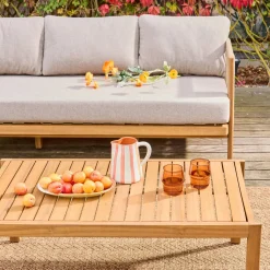 Tuinset met 5 zitplaatsen van acacia en touwen
