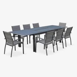 Tuinset 8 plaatsen uitschuifbaar