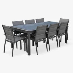 Tuinset 8 plaatsen uitschuifbaar