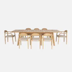 Tuinset van acaciahout met 8 stoelen