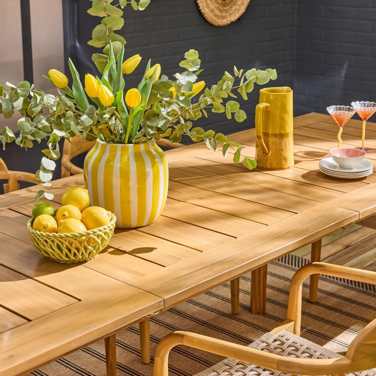 Tuinset van acaciahout met 8 stoelen