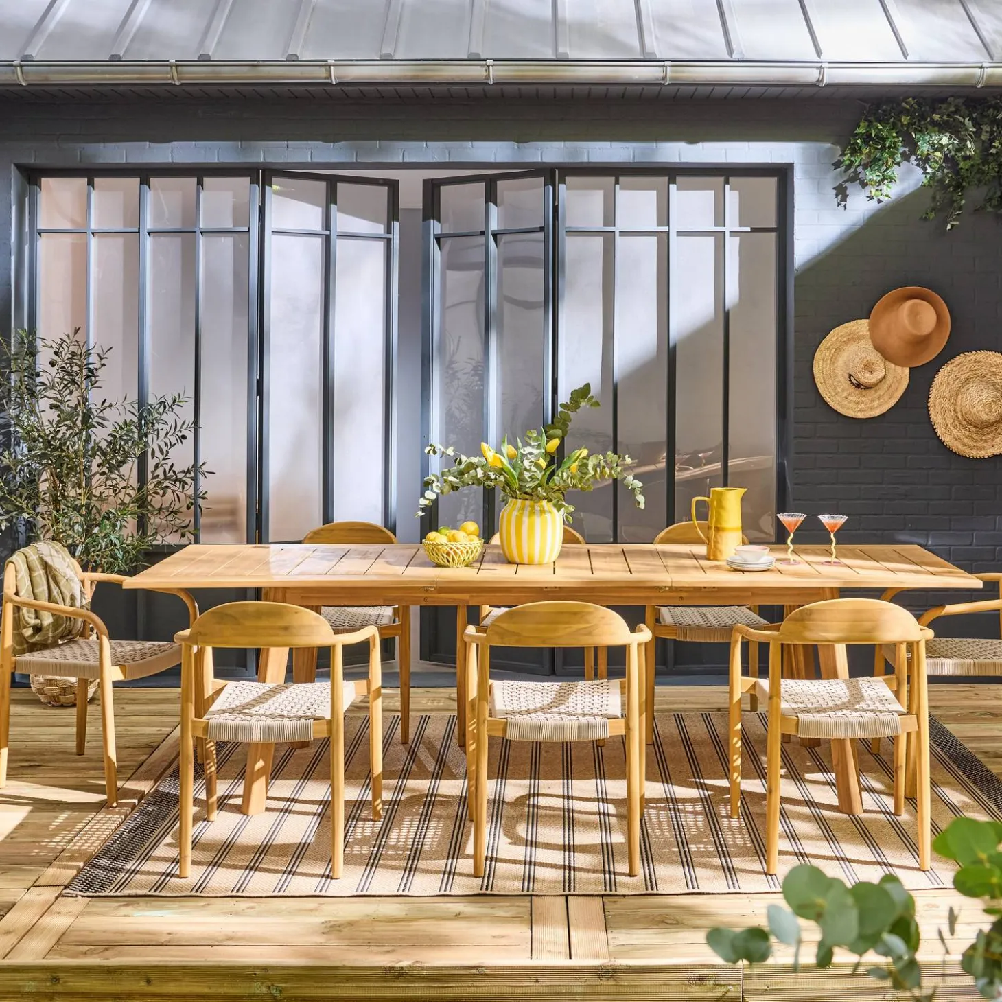 Tuinset van acaciahout met 8 stoelen