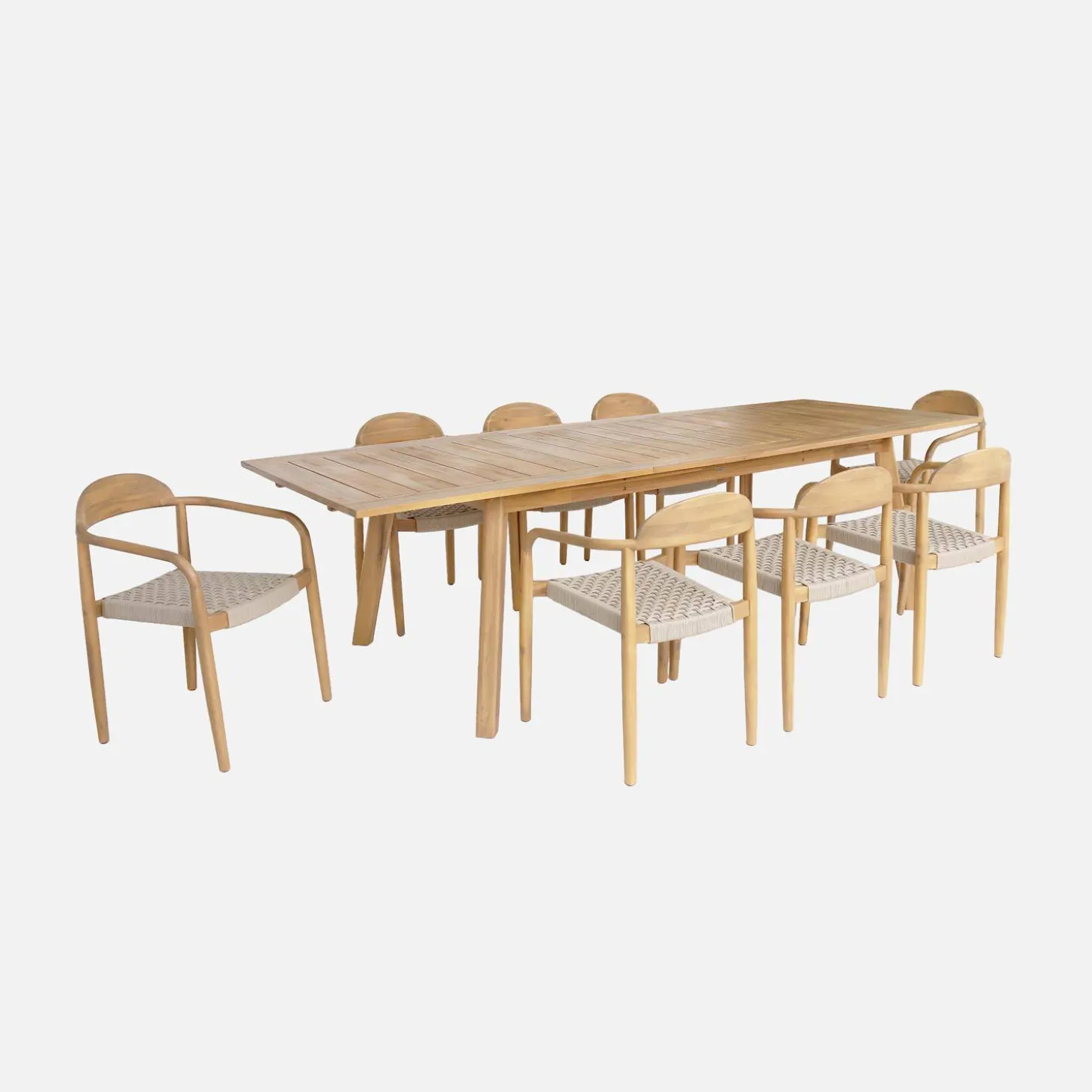 Tuinset van acaciahout met 8 stoelen