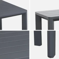 Tuinset van aluminium met 2 banken, 8 plaatsen