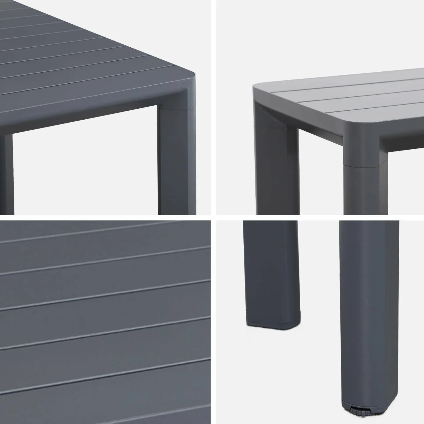 Tuinset van aluminium met 2 banken, 8 plaatsen
