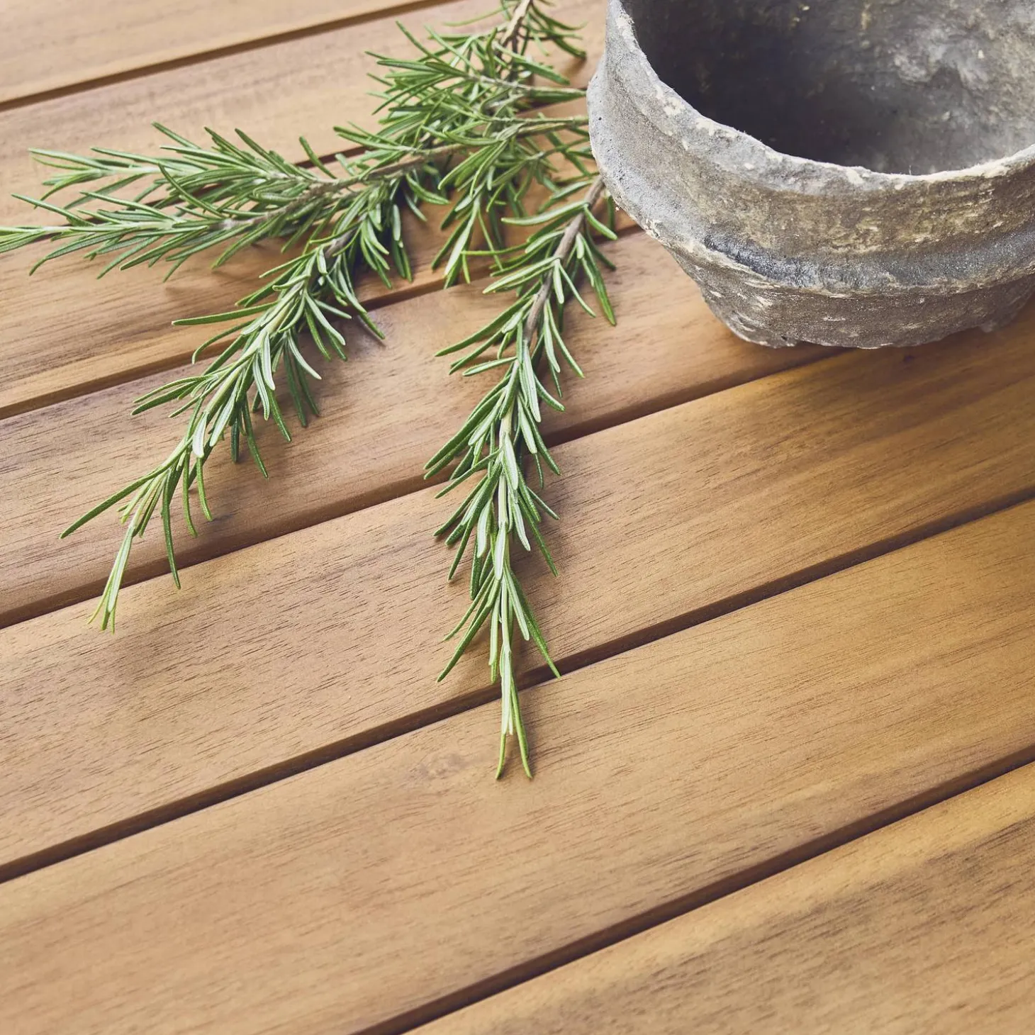 Tuinset van hout en verticale rotan, 4 personen