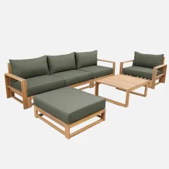 Tuinset van hout voor 5 personen