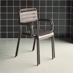 Tuinstoelen metaal met armleuning (set van 2)