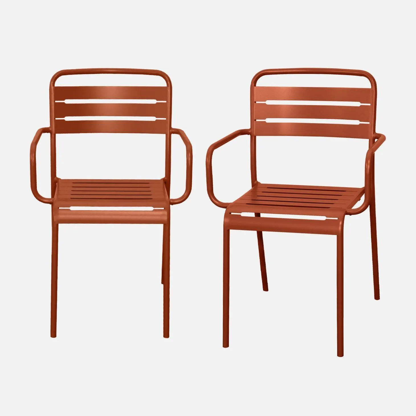 Tuinstoelen metaal met armleuning (set van 2)