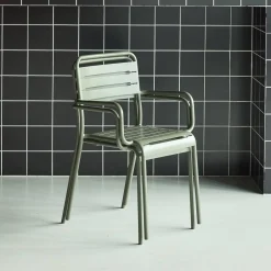 Tuinstoelen metaal met armleuning (set van 2)