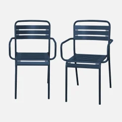 Tuinstoelen metaal met armleuning (set van 2)