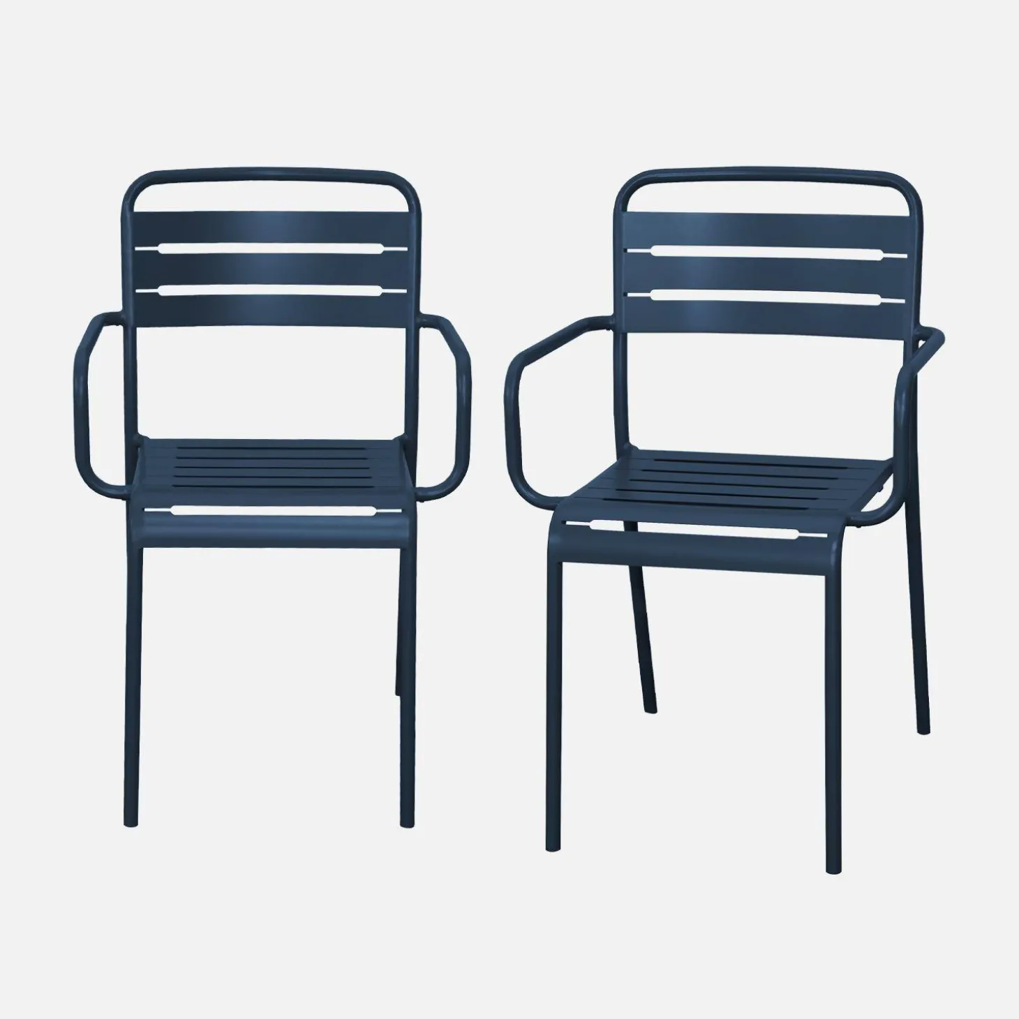 Tuinstoelen metaal met armleuning (set van 2)