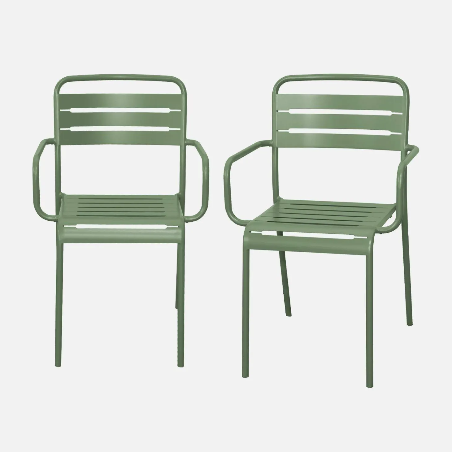 Tuinstoelen metaal met armleuning (set van 2)