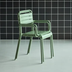 Tuinstoelen metaal met armleuning (set van 2)